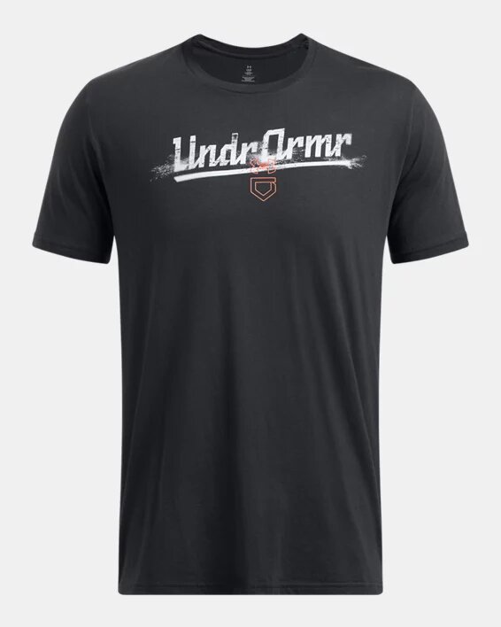 Baseball Script Worn Short Sleeve Baseball Script Worn Short Sleeve
