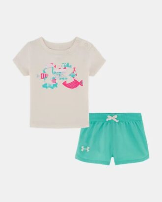 Fish Logo Newborn Shorts Set