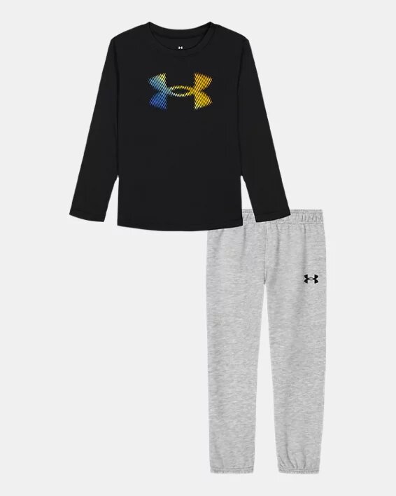 Gradient Logo Little Long Sleeve & Joggers Set Gradient Logo Little Long Sleeve & Joggers Set
