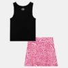 Logo Printed Stretch Little Tank & Skort Set Logo Printed Stretch Little Tank & Skort Set