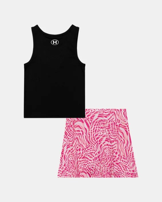 Logo Printed Stretch Little Tank & Skort Set Logo Printed Stretch Little Tank & Skort Set