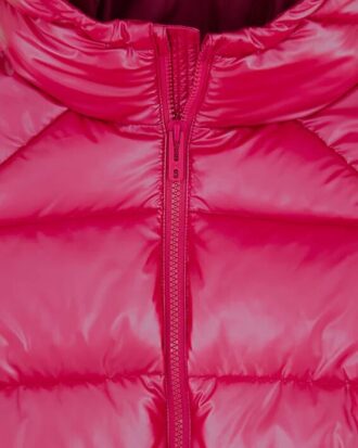 Metallic Bomber Puffer Jacket