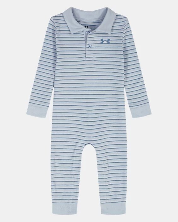 Stripe Polo Newborn Coverall Stripe Polo Newborn Coverall